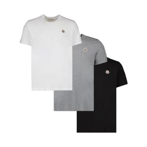 3-Pack Klassieke Crew Neck T-shirts Moncler , Multicolor , Heren