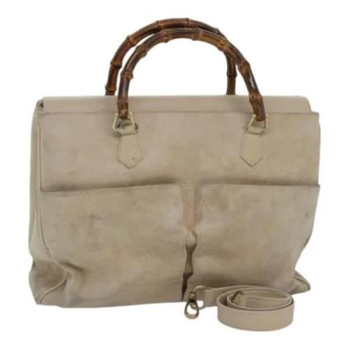 Pre-owned Suede handbags Gucci Vintage , Beige , Dames