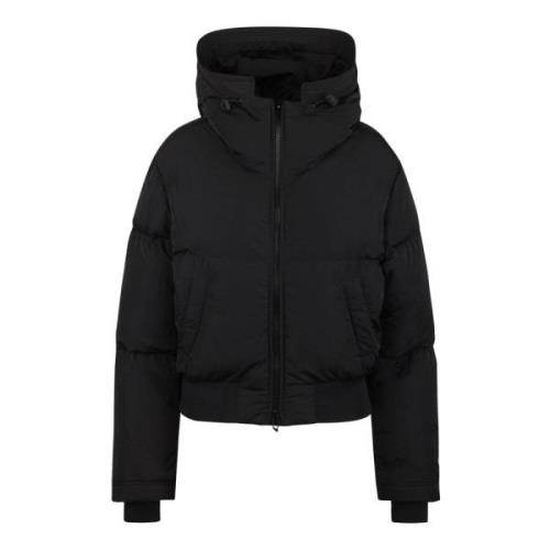 Puffer Jacket met Trekkoord Capuchon Diesel , Black , Dames