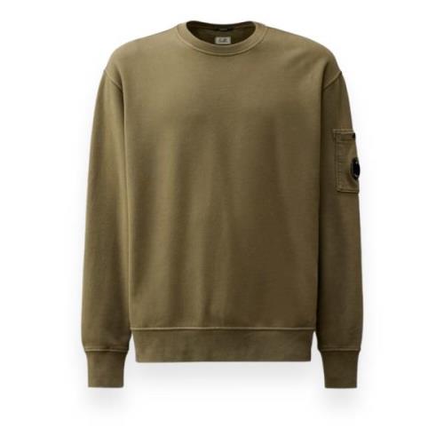 Diagonaal Fleece Geborsteld Sweatshirt C.p. Company , Green , Heren