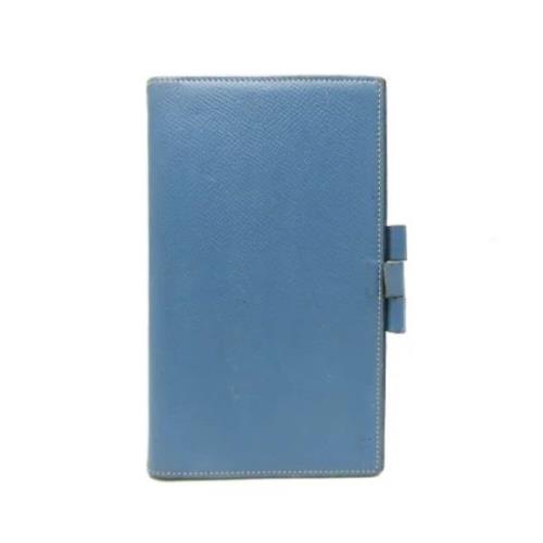 Pre-owned Leather wallets Hermès Vintage , Blue , Dames