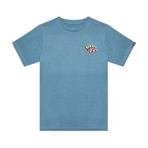 Blauw Logo Print Katoenen T-shirt Vans , Blue , Heren