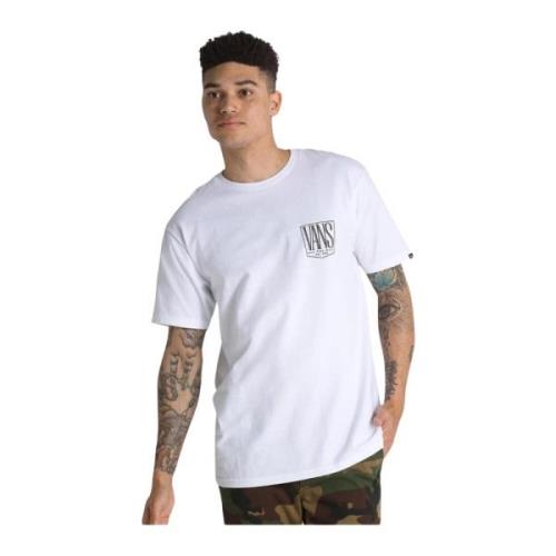 Wit Katoenen T-shirt - Bedrukt Logo Vans , White , Heren