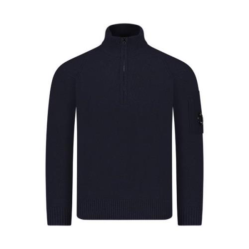 Half Zip Gebreid in Marineblauw C.p. Company , Blue , Heren