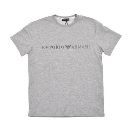 Gedrukt Logo T-shirt 100% Katoen Emporio Armani , Gray , Heren