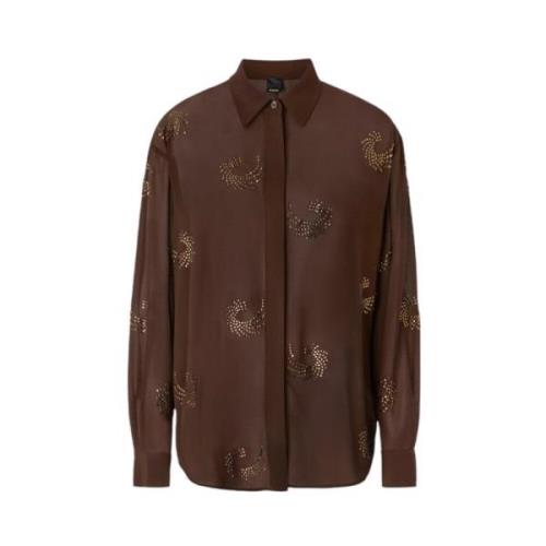 Stijlvolle Shirt voor Vrouwen Pinko , Brown , Dames