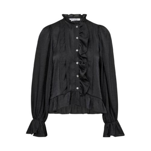 Ruche Shirt Antraciet Blouse Co'Couture , Black , Dames