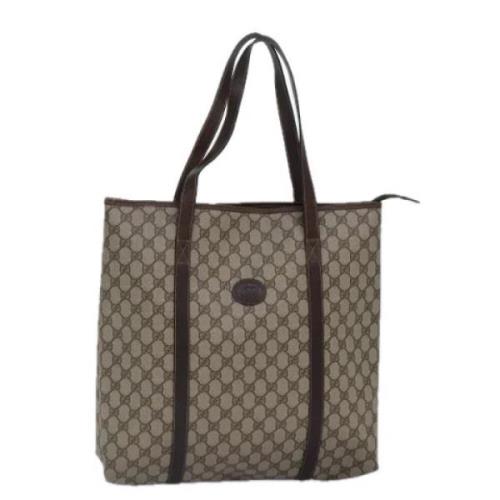 Pre-owned Leather totes Gucci Vintage , Beige , Dames