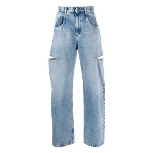 Jeans met Uitgesneden Details Maison Margiela , Blue , Heren