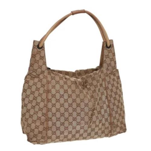 Pre-owned Canvas totes Gucci Vintage , Beige , Dames