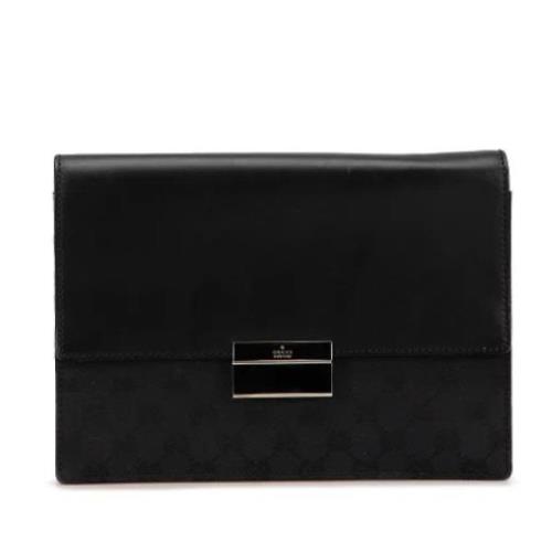 Pre-owned Canvas clutches Gucci Vintage , Black , Dames