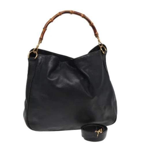 Pre-owned Leather handbags Gucci Vintage , Black , Dames