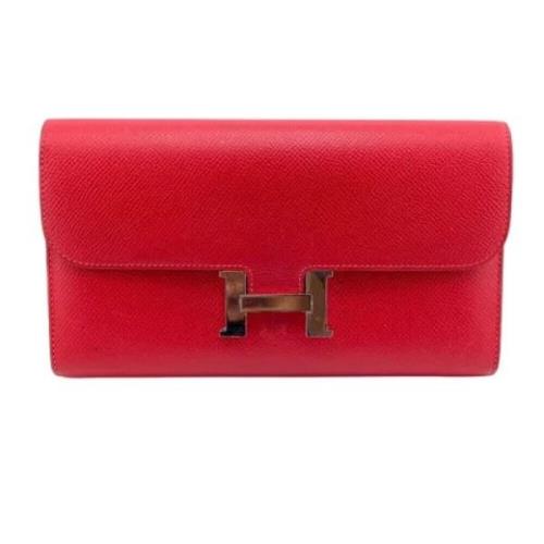 Pre-owned Leather wallets Hermès Vintage , Red , Dames