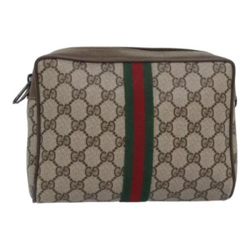 Pre-owned Leather clutches Gucci Vintage , Beige , Dames