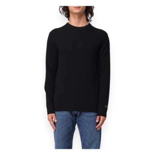 Lamswol Crewneck Trui Woolrich , Black , Heren