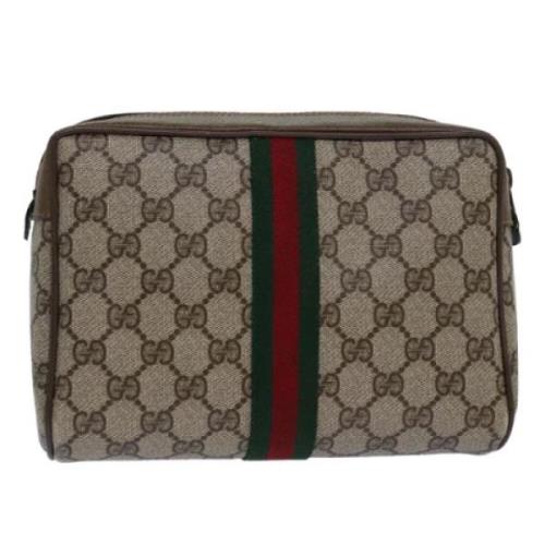 Pre-owned Leather clutches Gucci Vintage , Brown , Dames