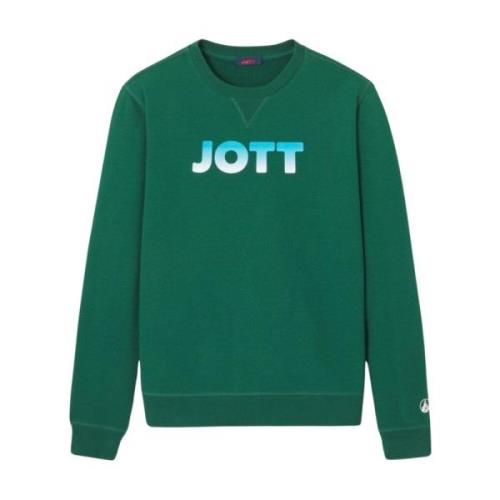 Groene Ronde Hals Sweater - Geborduurd Logo Jott , Green , Heren