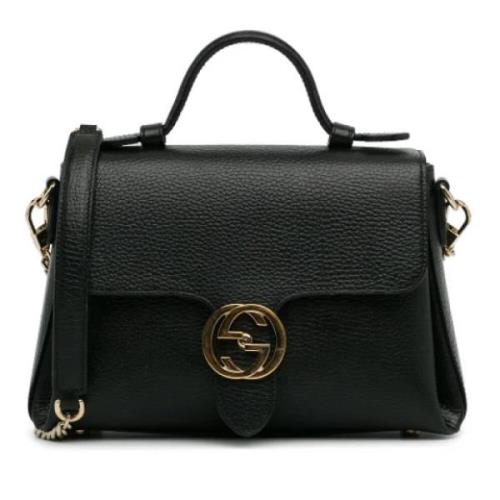 Pre-owned Leather handbags Gucci Vintage , Black , Dames