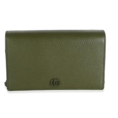 Pre-owned Leather handbags Gucci Vintage , Green , Dames