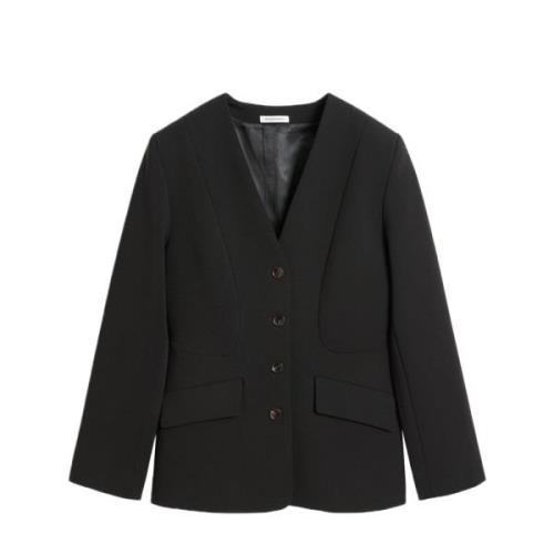 Kraagloze Blazer in Zwart By Herenne Birger , Black , Dames