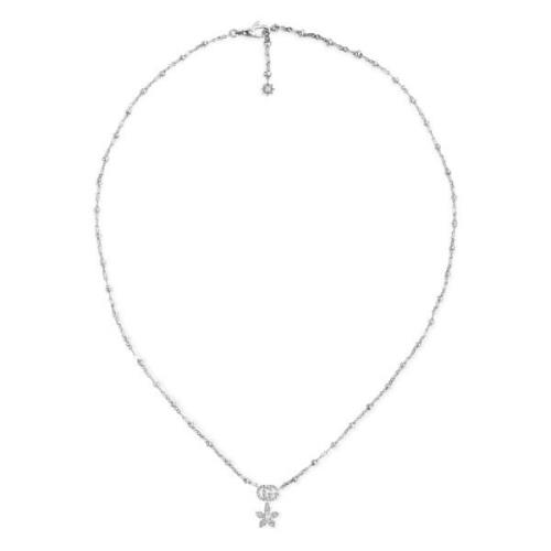 Flora ketting in 18kt witgoud en diamanten Gucci , Gray , Dames