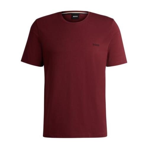 Stretch katoenen T-shirt - Rood Hugo Boss , Brown , Heren