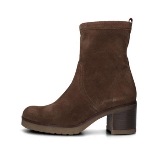 Bruine Suède Enkellaarzen Model 851 Gabor , Brown , Dames