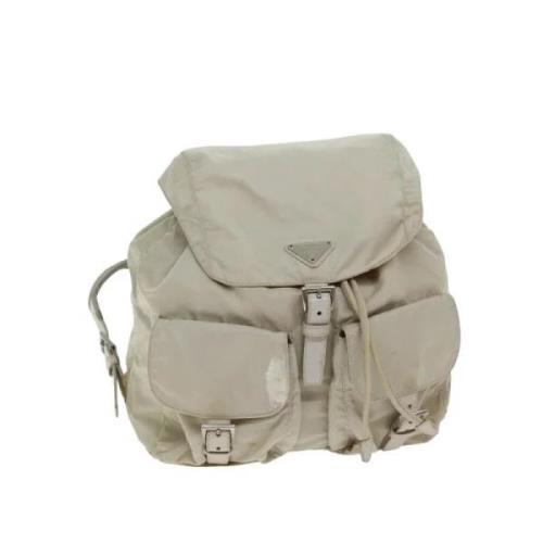 Pre-owned Nylon backpacks Prada Vintage , Beige , Dames