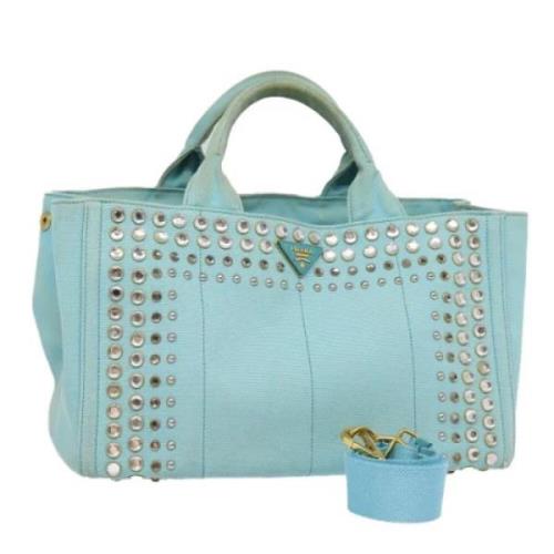 Pre-owned Canvas prada-bags Prada Vintage , Blue , Dames