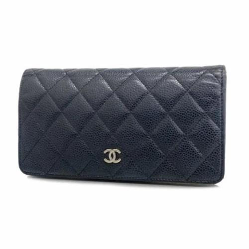 Pre-owned Leather wallets Chanel Vintage , Black , Dames