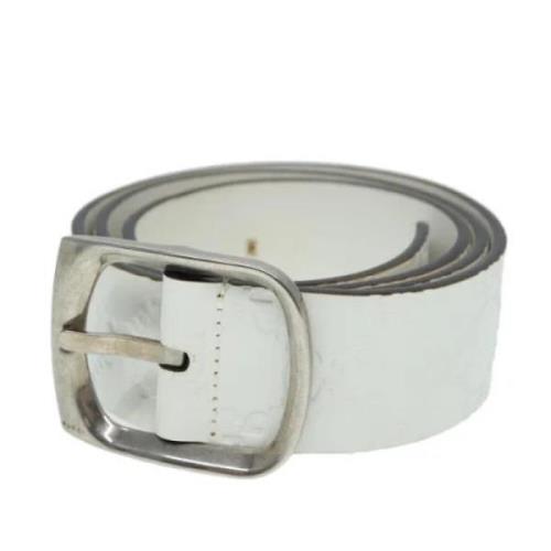 Pre-owned Leather belts Gucci Vintage , White , Dames