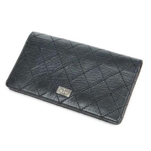 Pre-owned Leather wallets Chanel Vintage , Black , Dames