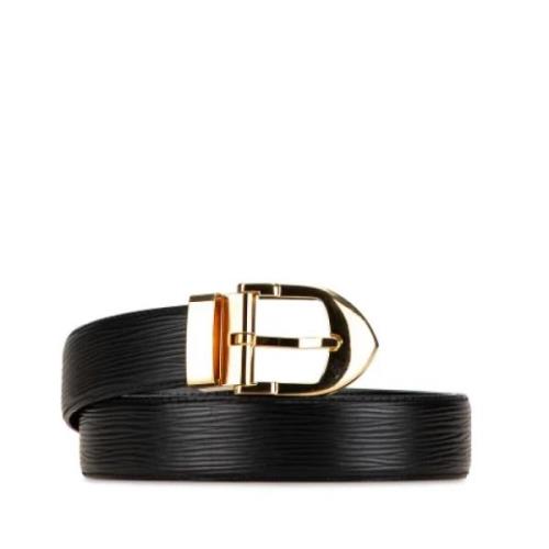 Pre-owned Leather belts Louis Vuitton Vintage , Black , Dames