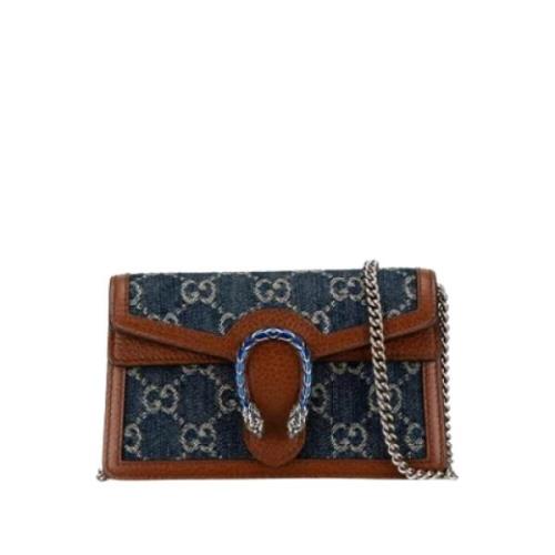 Pre-owned Leather gucci-bags Gucci Vintage , Blue , Dames