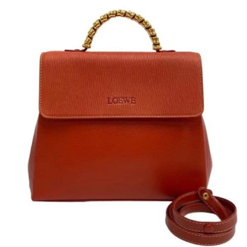 Pre-owned Leather handbags Loewe Pre-owned , Orange , Dames