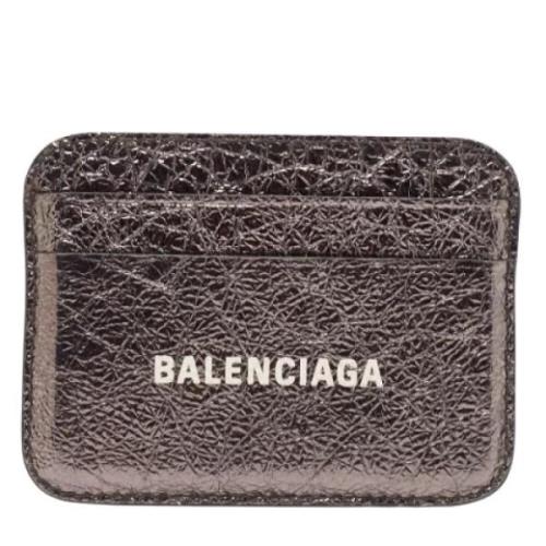 Pre-owned Leather wallets Balenciaga Vintage , Gray , Dames