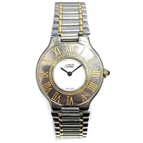 Pre-owned Metal watches Cartier Vintage , White , Heren