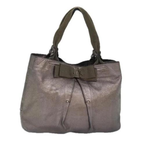 Pre-owned Leather handbags Salvatore Ferragamo Pre-owned , Gray , Dame...