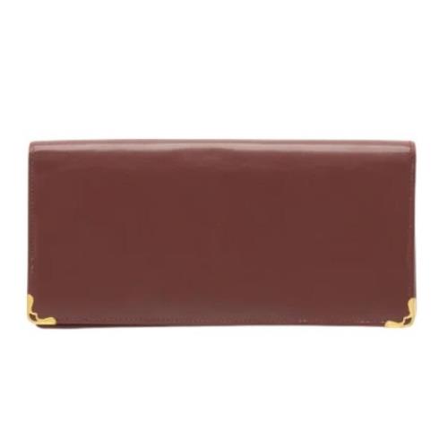 Pre-owned Leather wallets Cartier Vintage , Brown , Dames