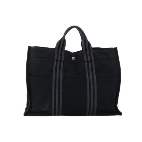 Pre-owned Canvas handbags Hermès Vintage , Black , Dames