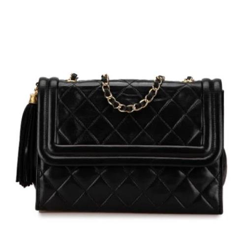 Pre-owned Leather shoulder-bags Chanel Vintage , Black , Dames