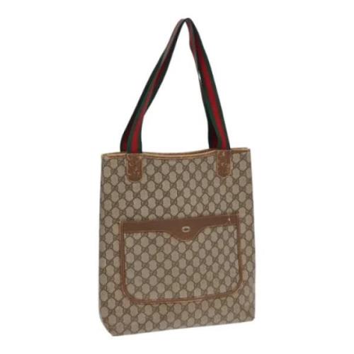 Pre-owned Leather totes Gucci Vintage , Beige , Dames