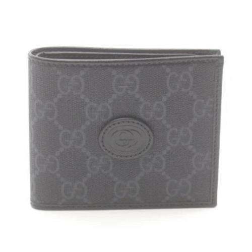 Pre-owned Leather wallets Gucci Vintage , Gray , Dames