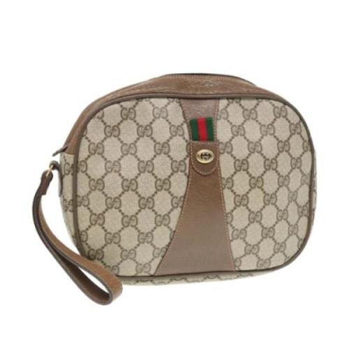 Pre-owned Leather clutches Gucci Vintage , Brown , Dames