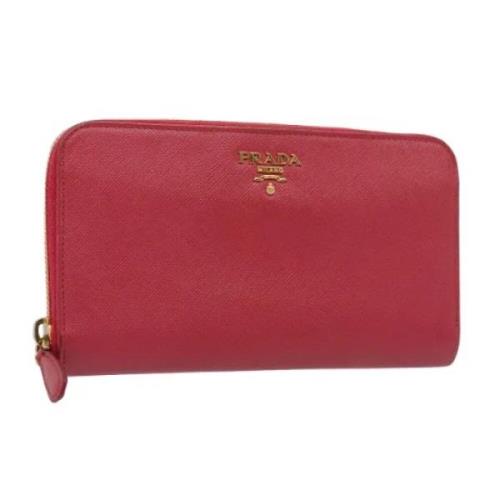 Pre-owned Leather wallets Prada Vintage , Pink , Dames