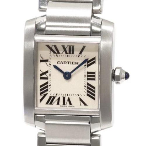 Pre-owned Metal watches Cartier Vintage , White , Dames