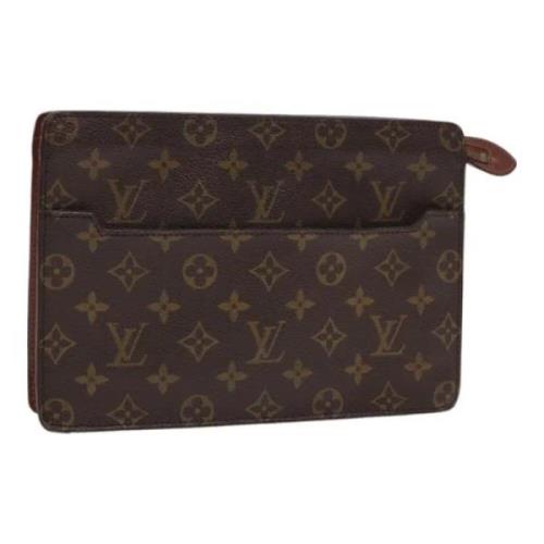 Pre-owned Canvas clutches Louis Vuitton Vintage , Brown , Dames