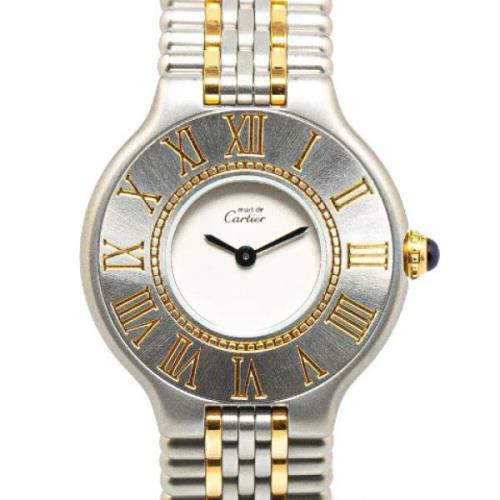 Pre-owned Metal watches Cartier Vintage , Gray , Dames