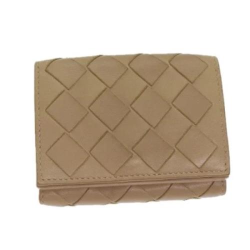 Pre-owned Leather wallets Bottega Veneta Vintage , Beige , Dames