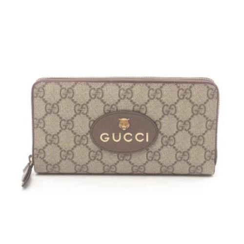 Pre-owned Canvas wallets Gucci Vintage , Beige , Dames